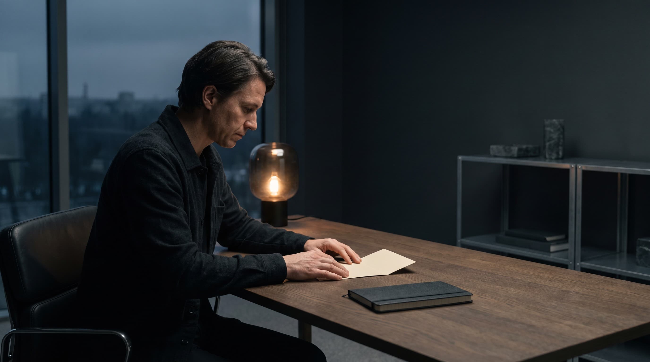 Reviewing account terms at a quiet desk